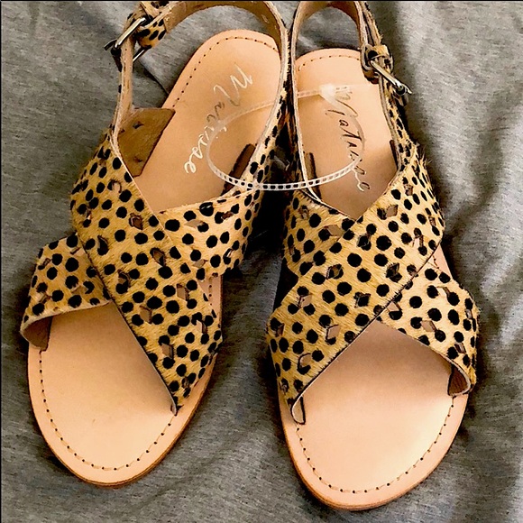 Matisse "Whistler" Cow Hair Criss Cross Sandals - Picture 3 of 7